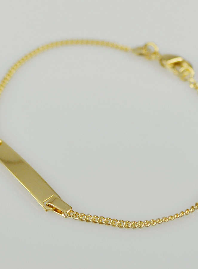 Bracelet Gourmette Bébé en Plaqué Or 18k - Maille Gourmette 1.4mm (pic 4)