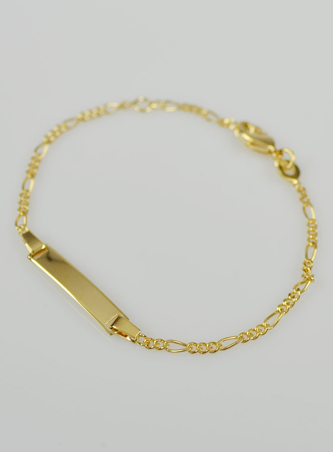 Bracelet Gourmette Bébé en Plaqué Or 18k - Maille Figaro 1.8mm (pic 3)