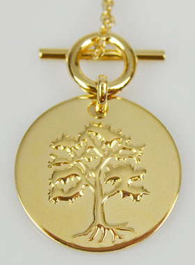 Parure Pendentif Médaille Arbre de Vie en Plaqué Or 18 Carats (pic 1)
