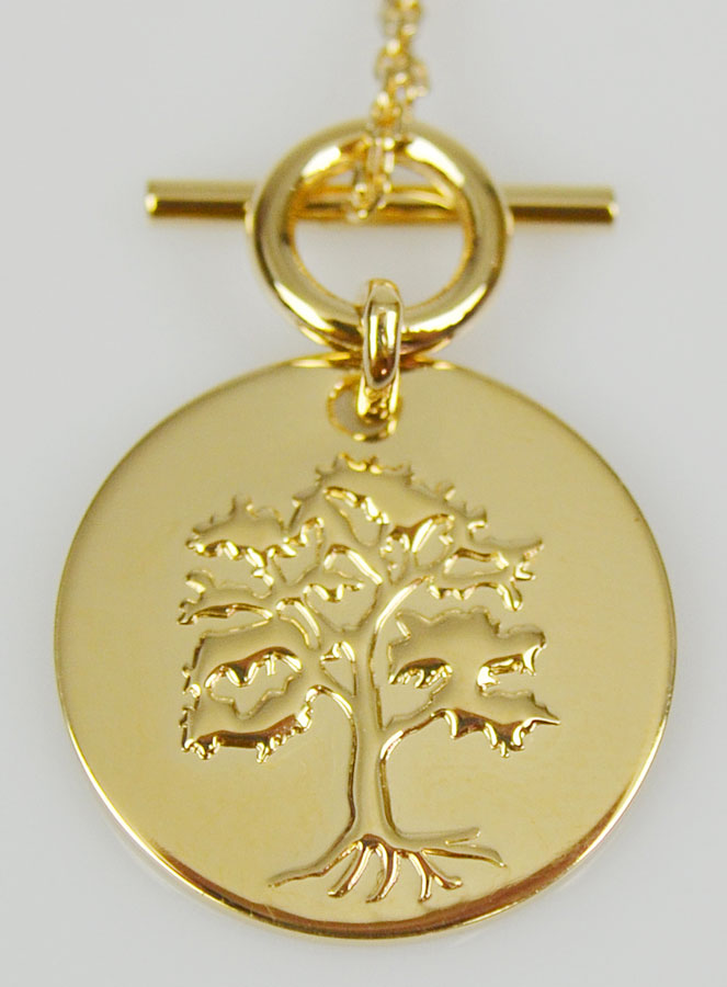 Parure Pendentif Médaille Arbre de Vie en Plaqué Or 18 Carats (pic 2)