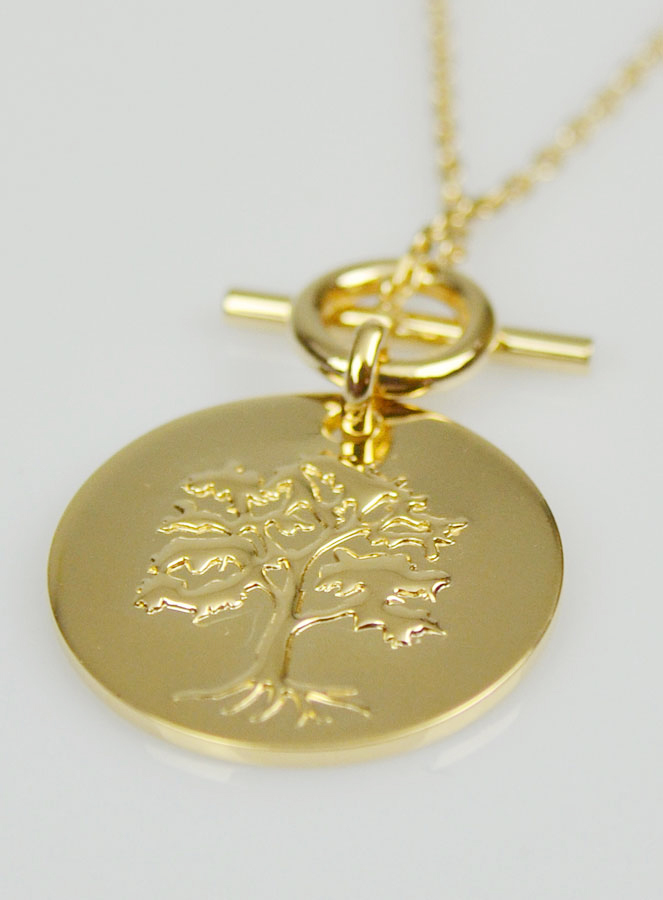 Parure Pendentif Médaille Arbre de Vie en Plaqué Or 18 Carats (pic 3)
