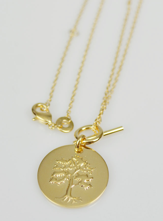 Parure Pendentif Médaille Arbre de Vie en Plaqué Or 18 Carats (pic 4)