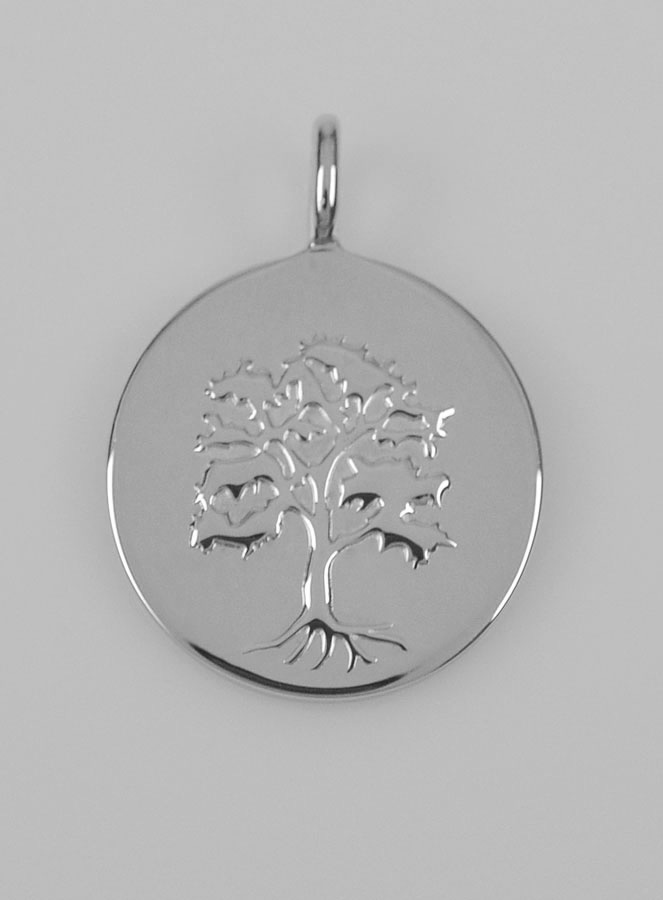 Médaille Arbre de Vie en Argent Massif 925/1000 - 18mm (pic 2)