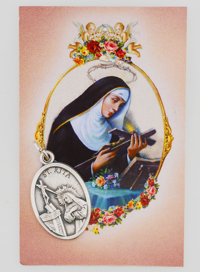 Médaille Sainte Rita avec Image & Pochette Cadeau (pic 1)