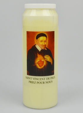 Bougie de Neuvaine à Saint Vincent de Paul - 17,5cm (pic 1)