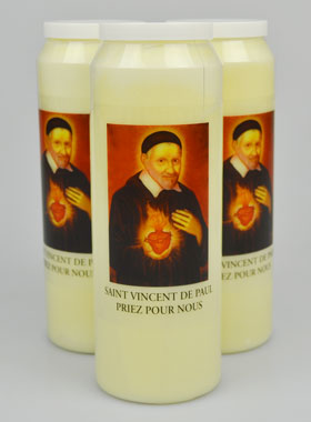 Lot de 3 Bougies de Neuvaine à Saint Vincent de Paul (pic 1)