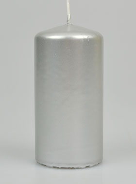Bougie de Décoration de Table - Couleur Argent 10 x 5cm (pic 1)