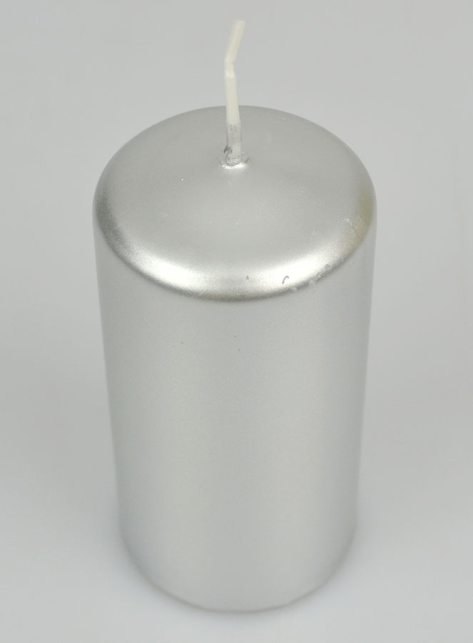 Bougie de Décoration de Table - Couleur Argent 10 x 5cm (pic 3)