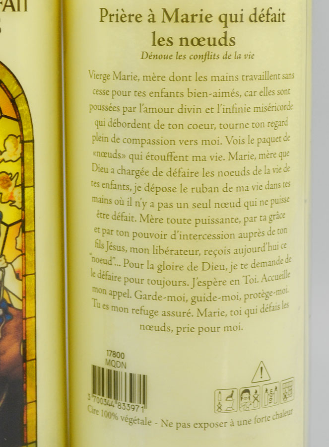 Bougie de Neuvaine Marie qui Défait les Noeuds de la Vie (pic 4)
