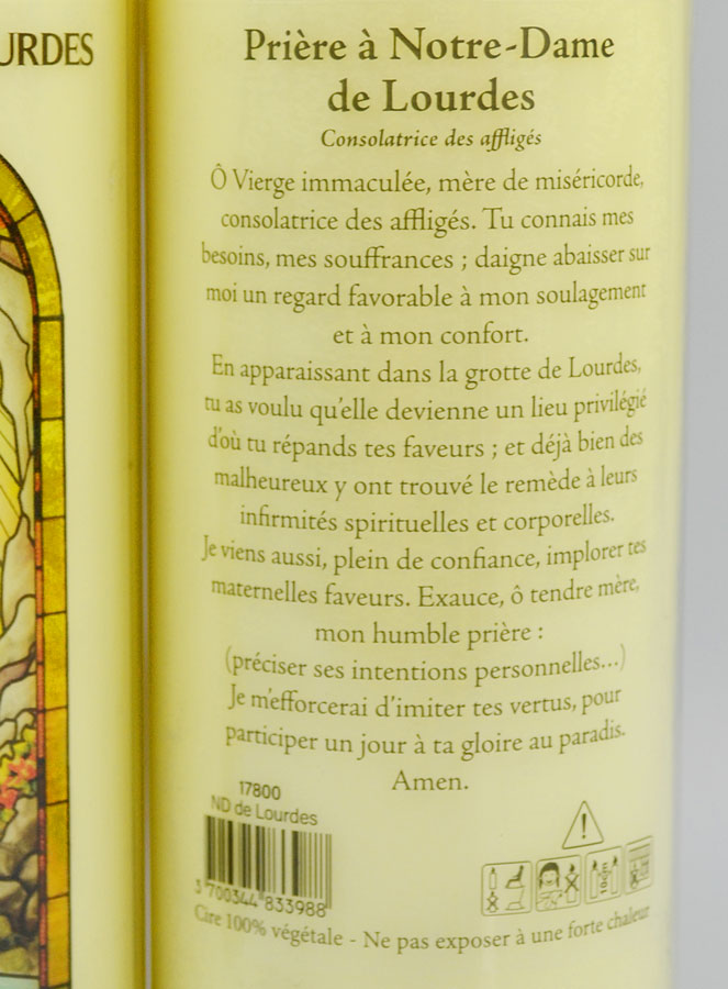 Bougie de Neuvaine de Consolation - Notre Dame de Lourdes (pic 4)