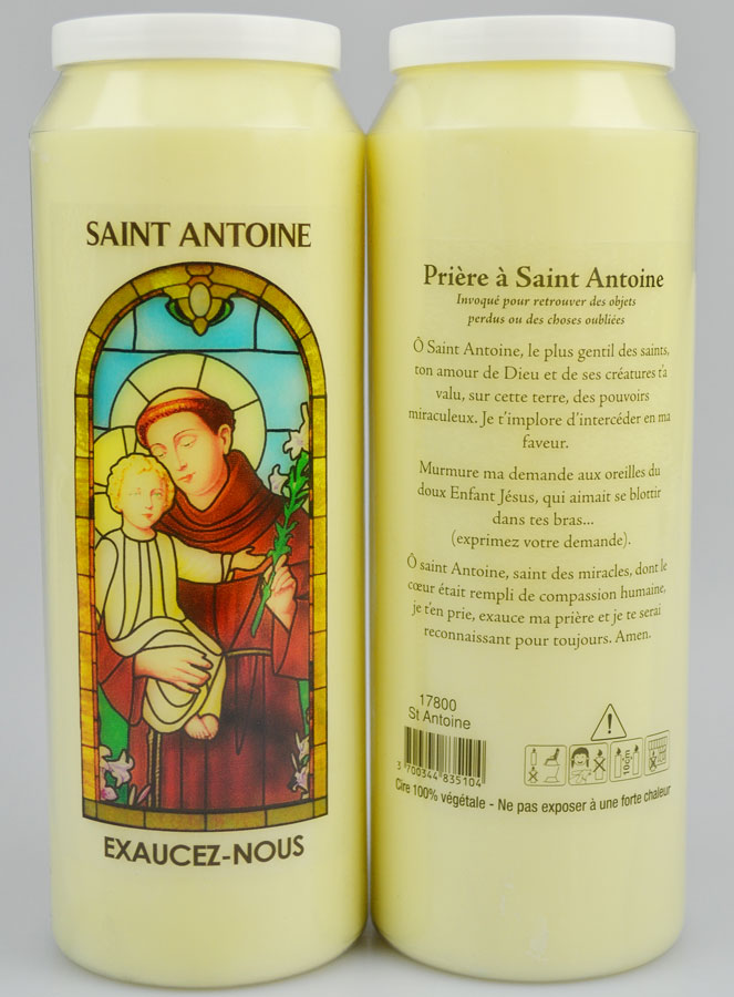 Bougie de Neuvaine pour Retrouver un Objet Perdu Saint Antoine La Boutique des Chrétiens