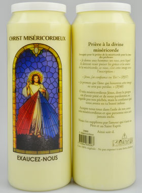 Bougie de Neuvaine Prière de la Miséricorde - Christ Miséricordieux (pic 1)