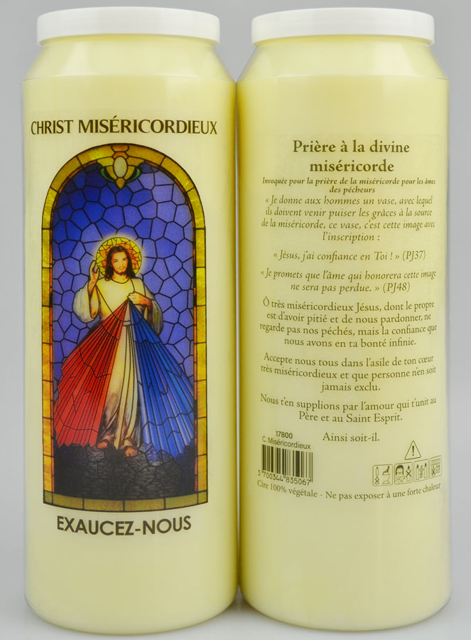 Bougie de Neuvaine Prière de la Miséricorde - Christ Miséricordieux (pic 2)