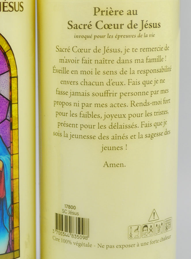 Bougie de Neuvaine Prier pour les Épreuves de la Vie - Sacré Coeur de Jésus (pic 4)