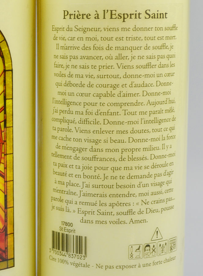 Bougie de Neuvaine Prier pour Recevoir Force et Courage - Saint Esprit (pic 4)