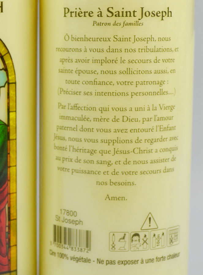 Bougie de Neuvaine Prier pour notre Famille - Saint Joseph (pic 4)
