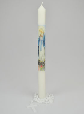 Bougie Cierge Vierge Miraculeuse - Prière & Chapelet (pic 1)