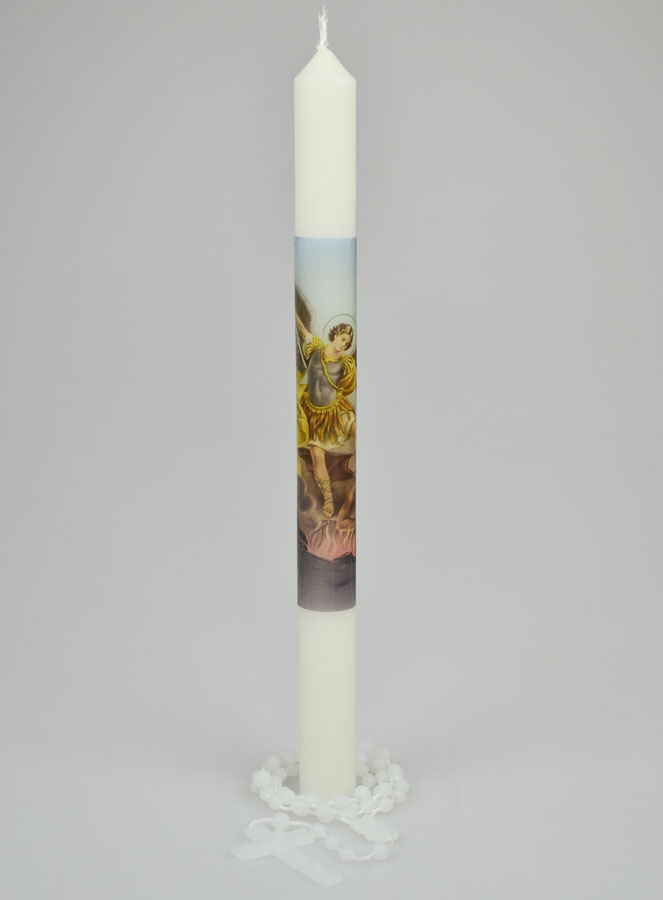 Bougie Cierge Saint Michel - Prière & Chapelet (pic 2)