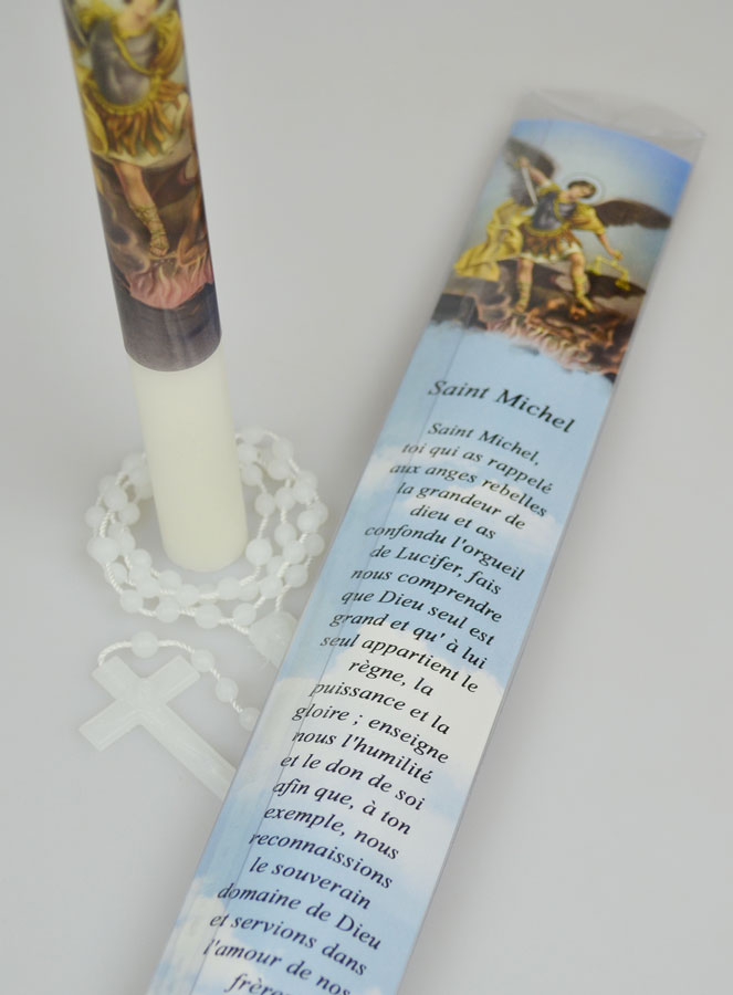 Bougie Cierge Saint Michel - Prière & Chapelet (pic 3)