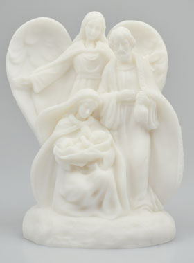 Statue Sainte Famille & Ange-Gardien en Albâtre (pic 1)