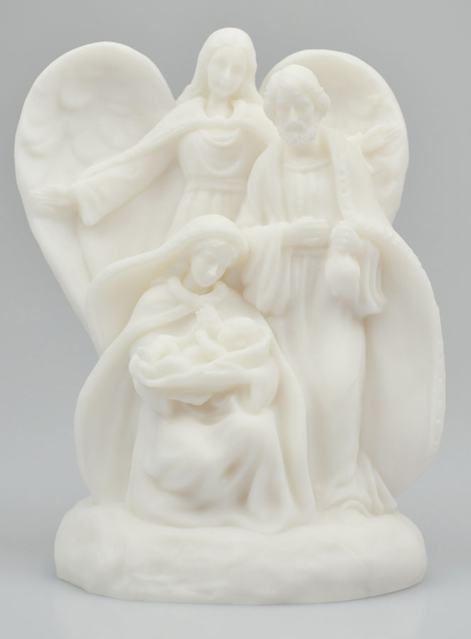 Statue Sainte Famille & Ange-Gardien en Albâtre (pic 2)