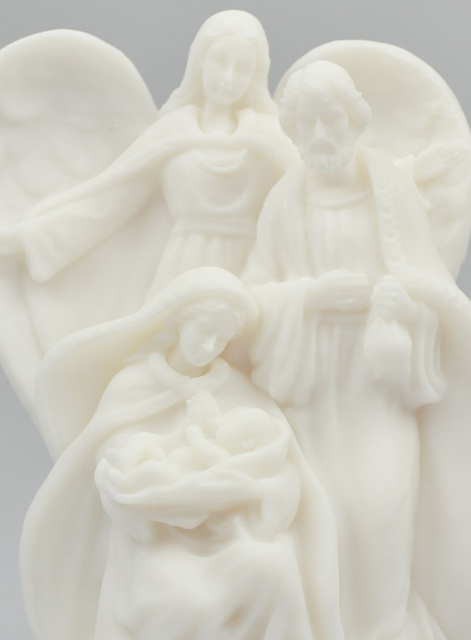 Statue Sainte Famille & Ange-Gardien en Albâtre (pic 3)