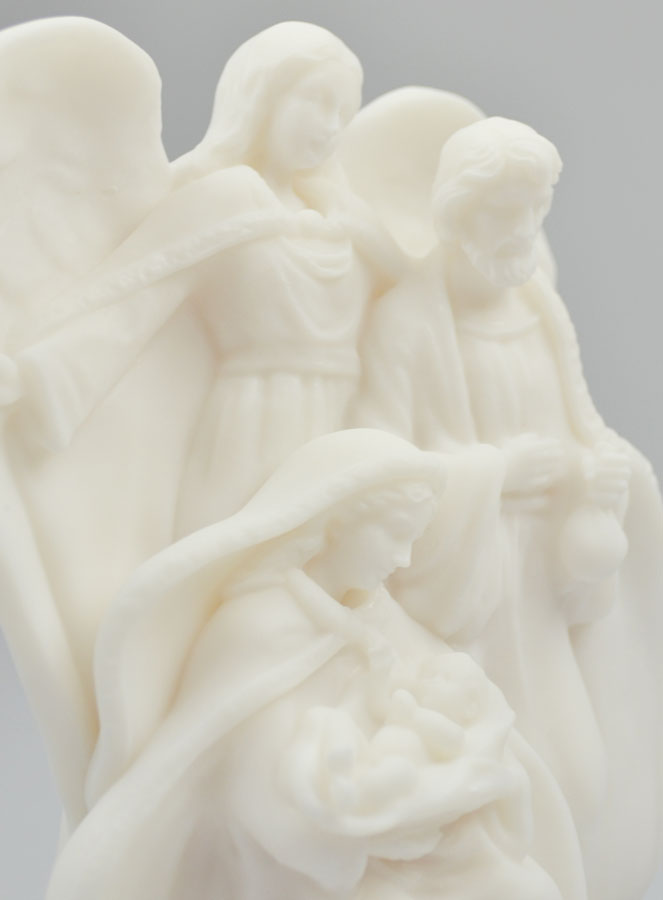 Statue Sainte Famille & Ange-Gardien en Albâtre (pic 4)