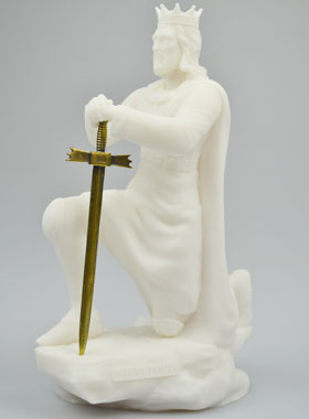 Statue de Saint Louis Roi de France en Albâtre (pic 1)