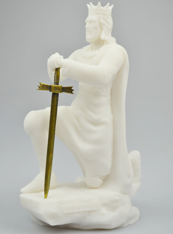 Statue de Saint Louis Roi de France en Albâtre (pic 2)