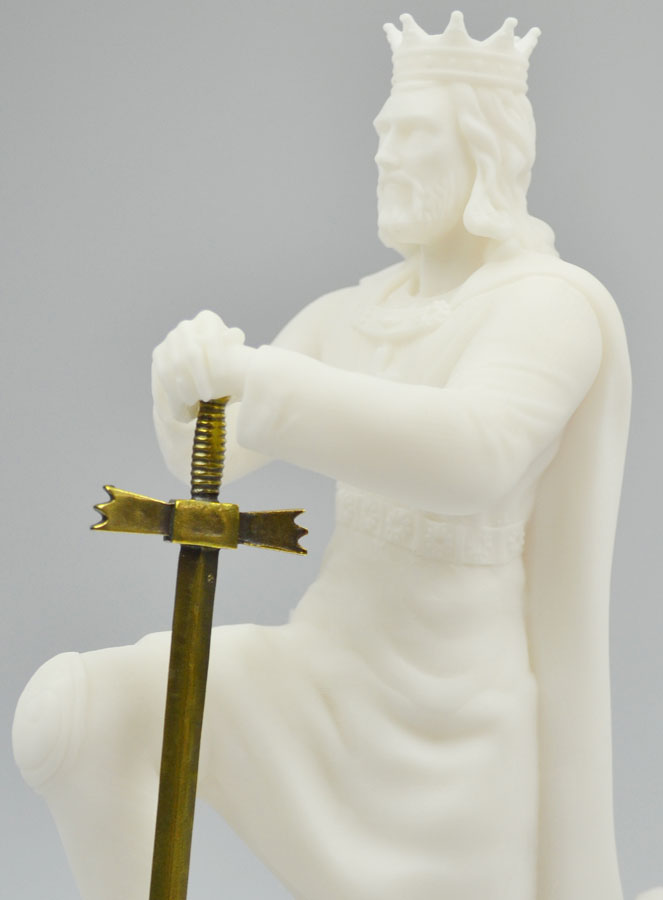 Statue de Saint Louis Roi de France en Albâtre (pic 3)