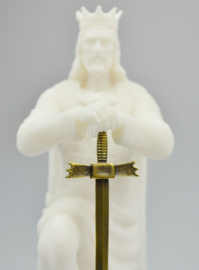 Statue de Saint Louis Roi de France en Albâtre (pic 4)