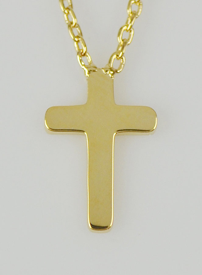 Parure Croix Plaqué Or 18 Carats & Chaîne 45cm (pic 2)