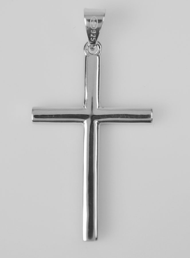 Pendentif Croix en Argent Massif & Diamants (pic 4)