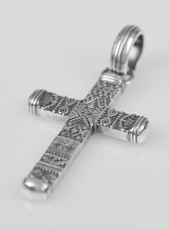 Pendentif Croix Tribale en Argent Massif (pic 3)