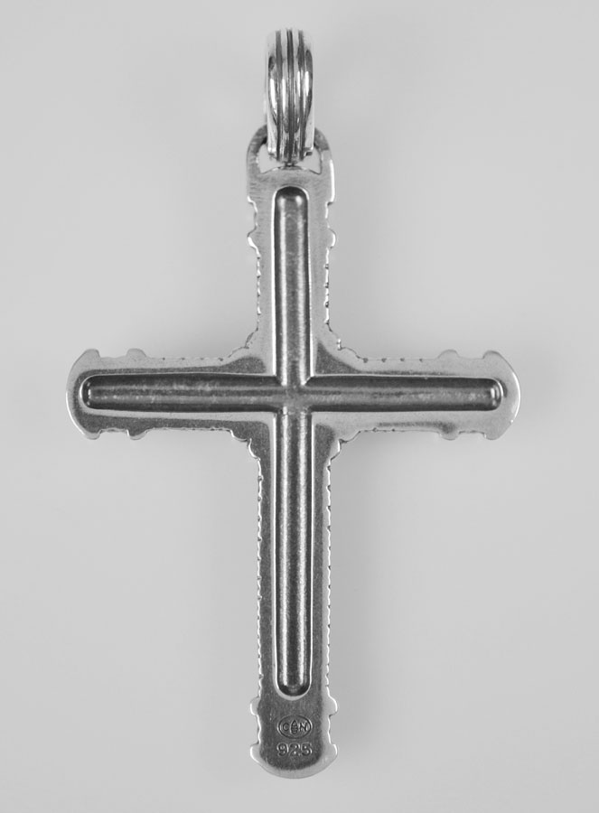 Pendentif Croix Tribale Sculptée en Argent Massif (pic 4)