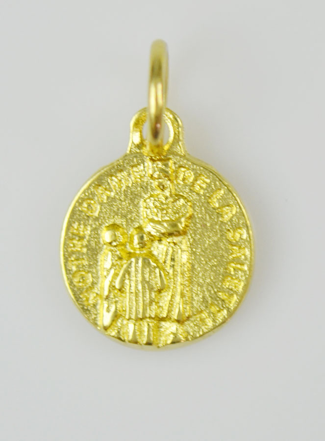 Médaille Notre Dame de la Salette Dorée - 12 mm (pic 3)