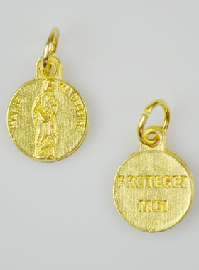 Médaille Sainte Marie-Madeleine Dorée - 12 mm (pic 1)