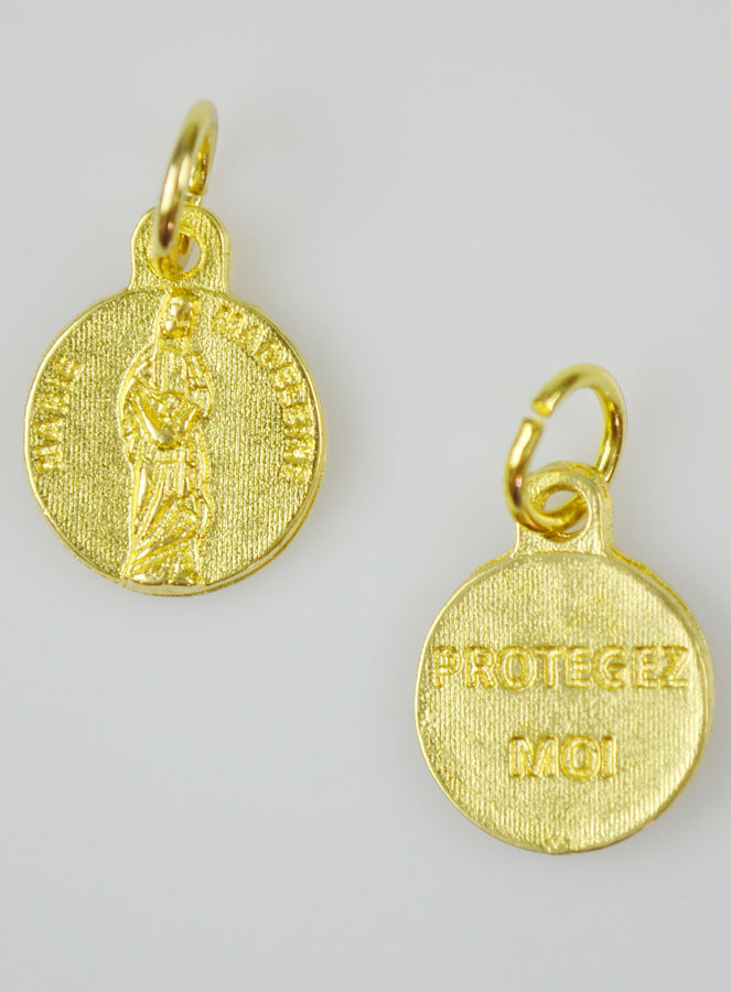 Médaille Sainte Marie-Madeleine Dorée - 12 mm (pic 2)