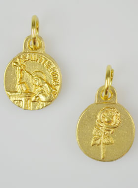 Médaille Sainte Rita Dorée - 12 mm (pic 1)
