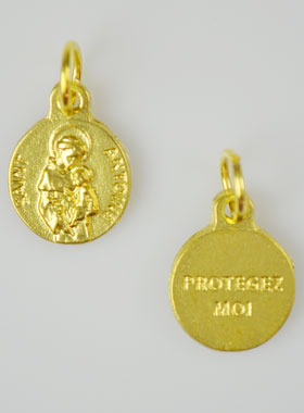 Médaille Saint Antoine Dorée - 12 mm (pic 1)