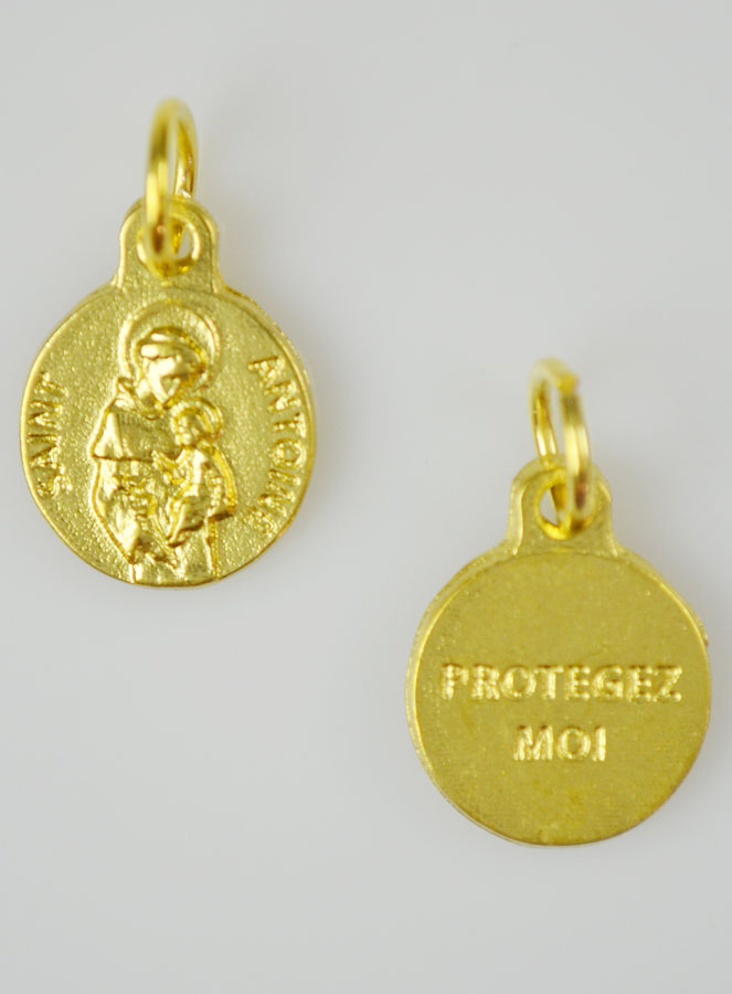 Médaille Saint Antoine Dorée - 12 mm (pic 2)