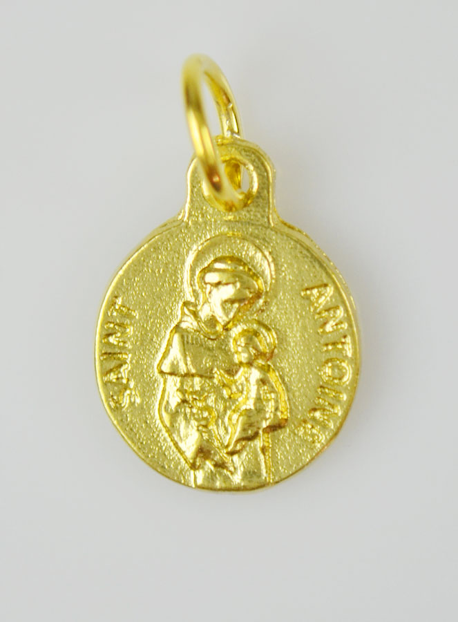 Médaille Saint Antoine Dorée - 12 mm (pic 3)