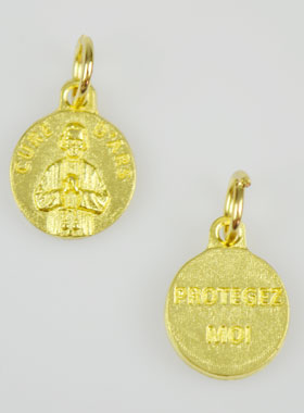 Médaille Saint Curé d'Ars Dorée - 12 mm (pic 1)