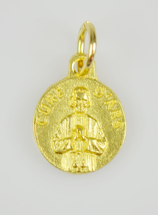 Médaille Saint Curé d'Ars Dorée - 12 mm (pic 3)