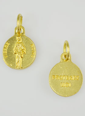 Médaille Sainte Vierge Noire Dorée - 12 mm (pic 1)