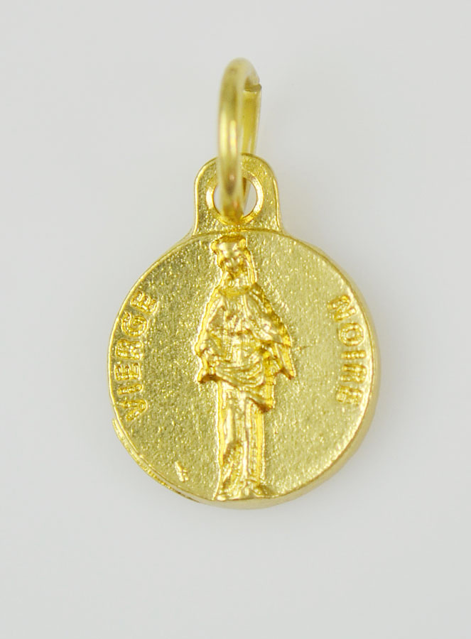 Médaille Sainte Vierge Noire Dorée - 12 mm (pic 3)