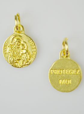 Médaille Saint Joseph Dorée - 12 mm (pic 1)