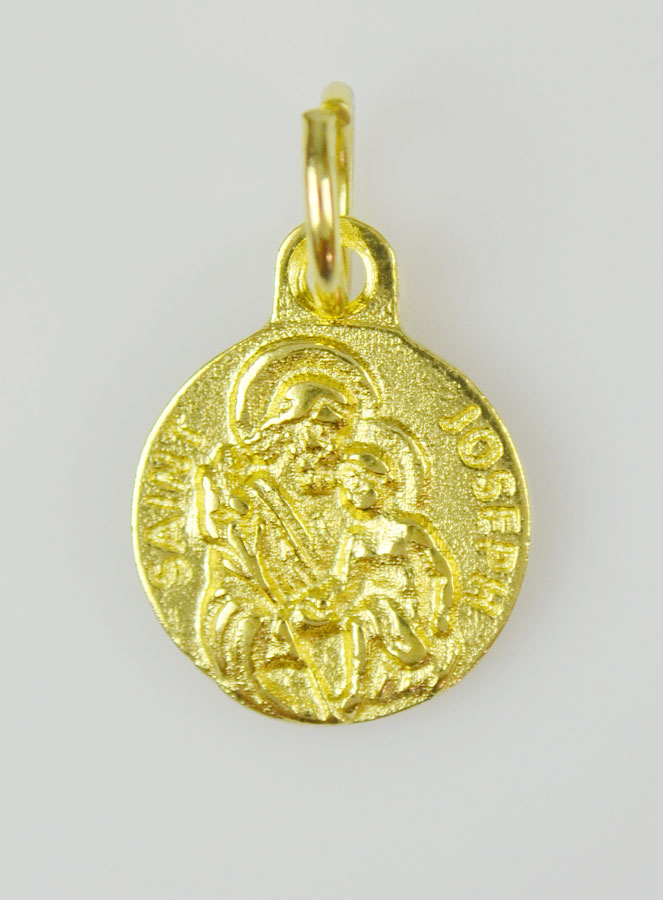 Médaille Saint Joseph Dorée - 12 mm (pic 3)