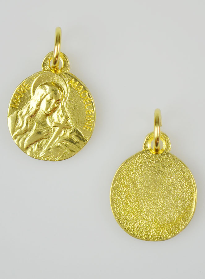 Médaille Sainte Marie-Madeleine Dorée - 15 mm (pic 2)