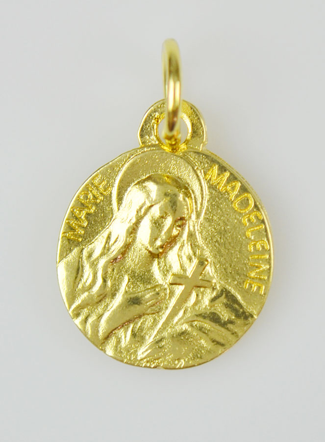 Médaille Sainte Marie-Madeleine Dorée - 15 mm (pic 3)